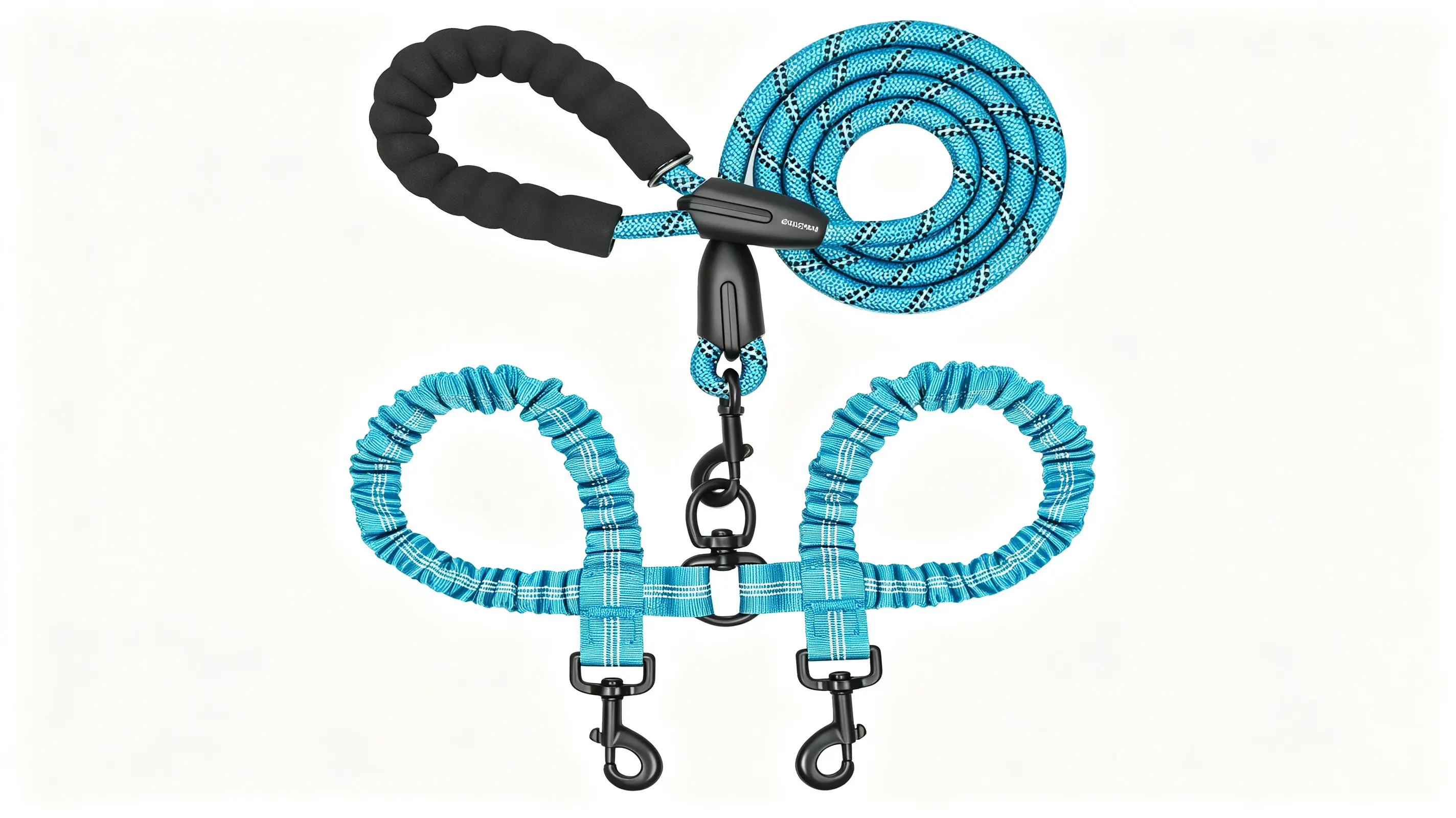 double-dog-leash-bungee-padded-reflectiv