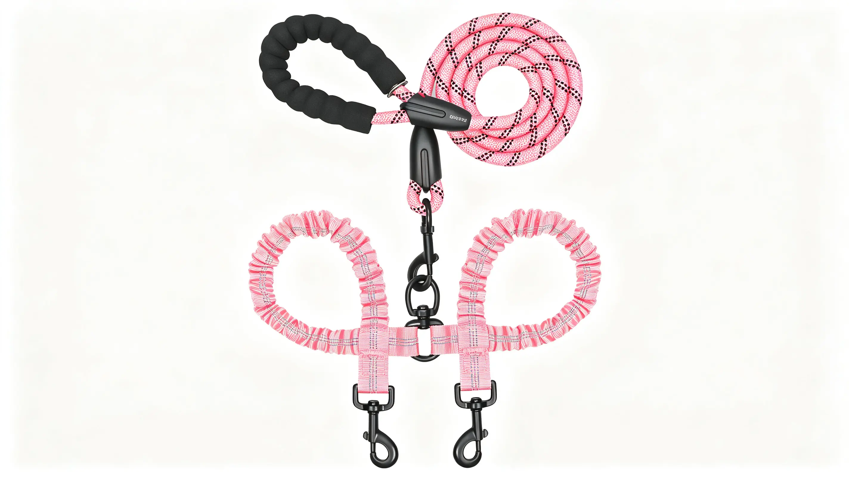 double-dog-leash-bungee-padded-reflectiv