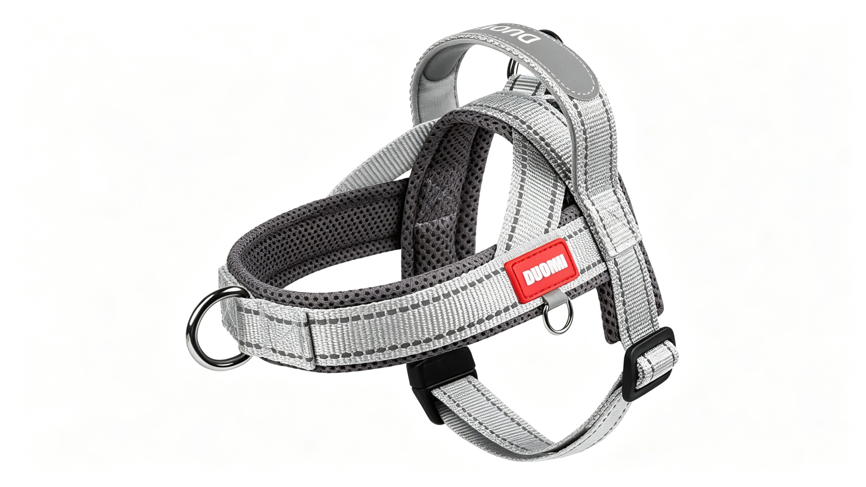 No-Pull Dog Harness – Arch Handle, Side D-Ring & Safety Clip