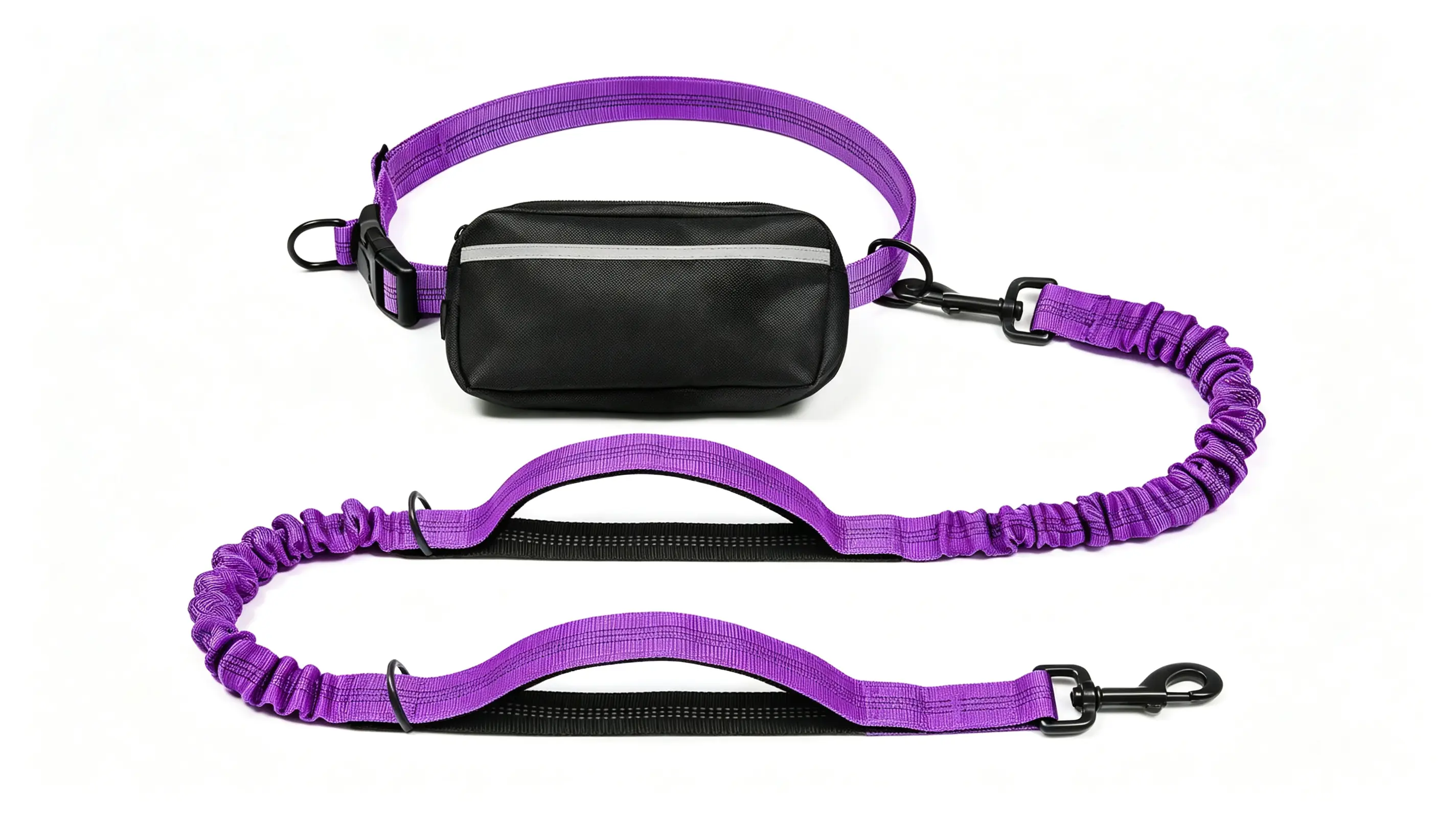 hands-free-dog-leash-double-bungee-shock-absorber-waist-belt