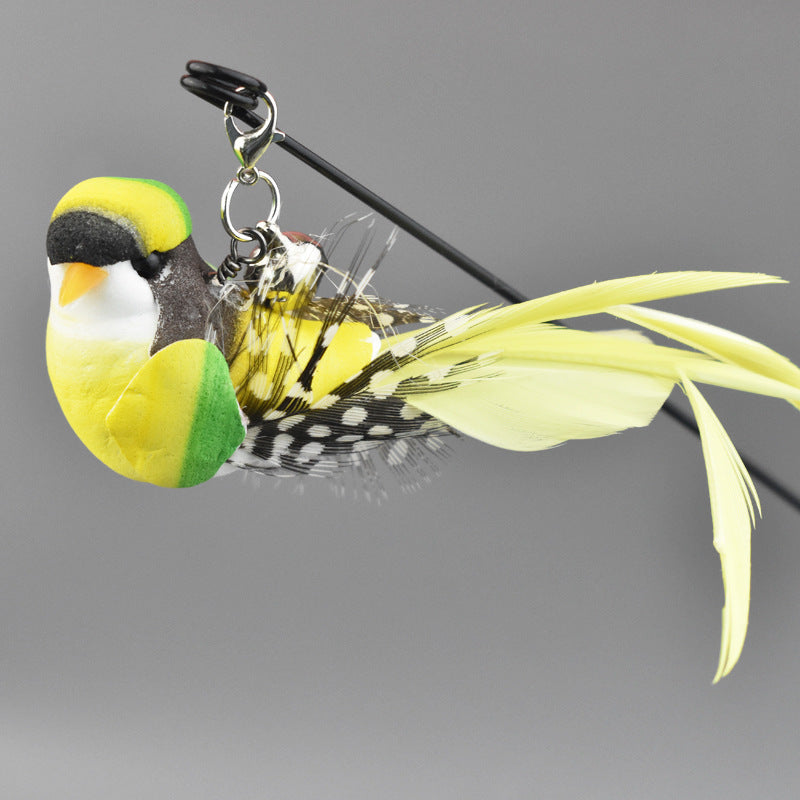 Interactive Bird Cat Toy – Suction Cup Stand, Spring Wire, Feather Birds