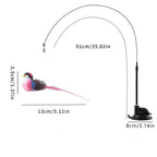 Interactive Bird Cat Toy – Suction Cup Stand, Spring Wire, Feather Birds