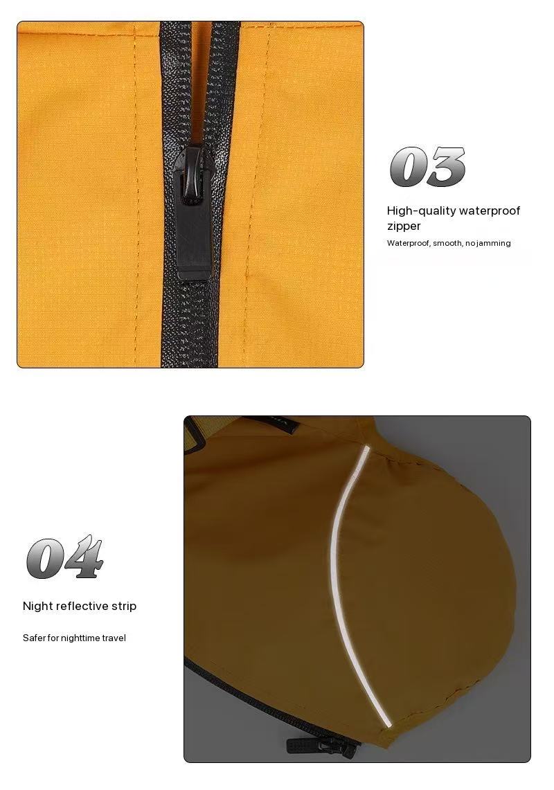 Waterproof Dog Raincoat – Harness Hook, Reflective Strip, Breathable Lining