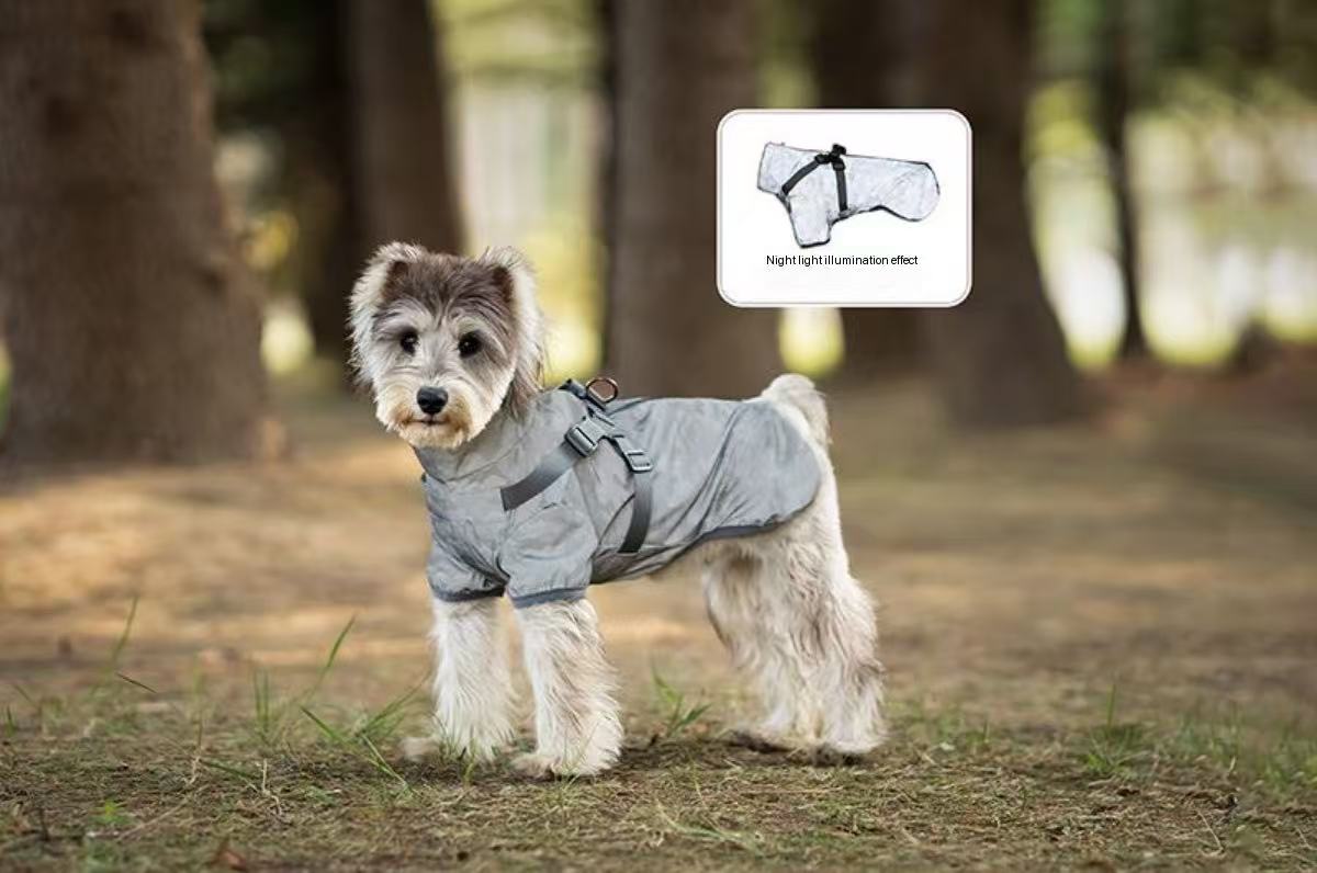 Waterproof Dog Raincoat – Harness Hook, Reflective Strip, Breathable Lining