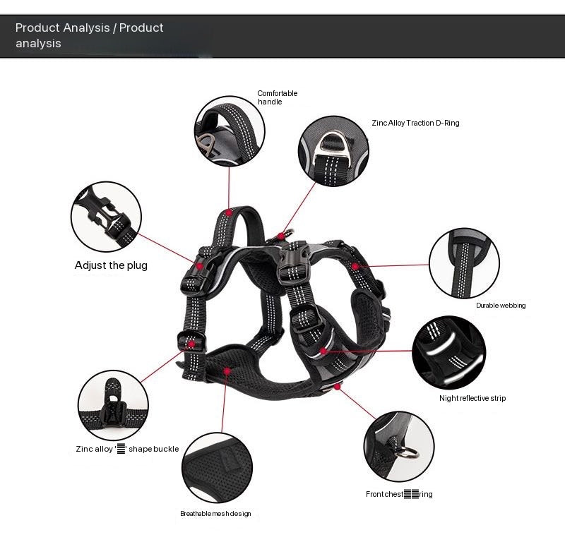No-Pull Dog Harness – Reflective, Adjustable, Two-Way Traction