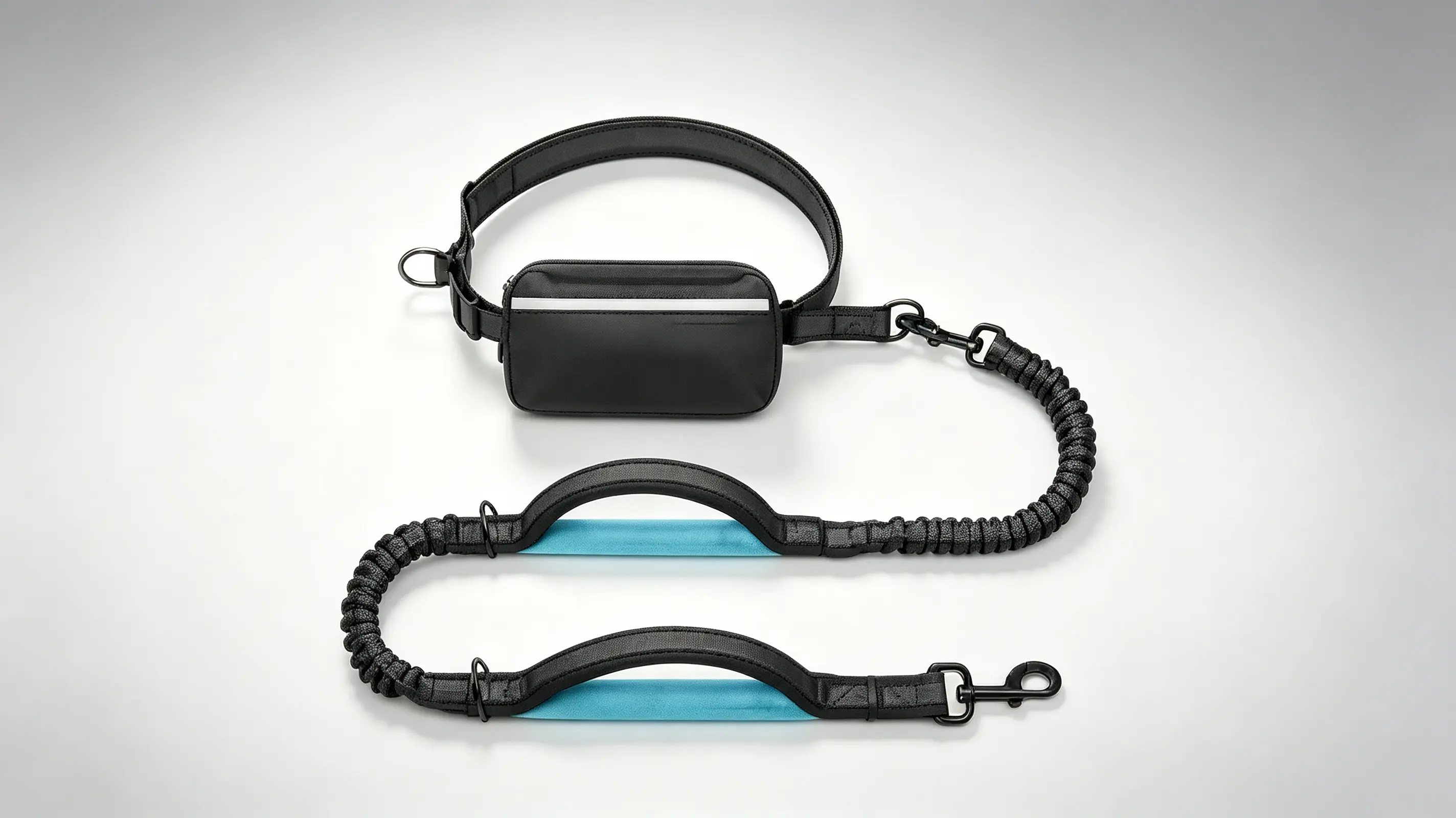hands-free-dog-leash-double-bungee-shock-absorber-waist-belt